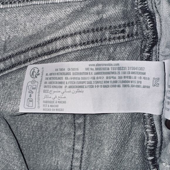 Abercrombie Fitch 27/4 90's Straight Ultra High Rise Jeans Gray Acid Denim A&F - Picture 6 of 6